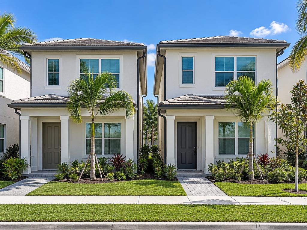 Two modern Florida townhomes side by side